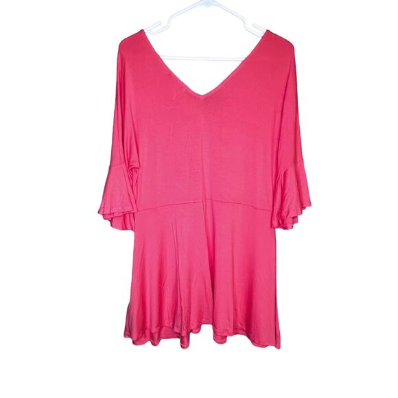 NWT Ella Moss Retro Maternity Blouse 3/4 Length Flutter Sleeve Bell Sleeve Large - Picture 2 of 11